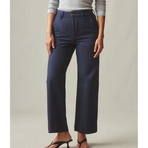 American Giant Navy Wide-Leg Pants